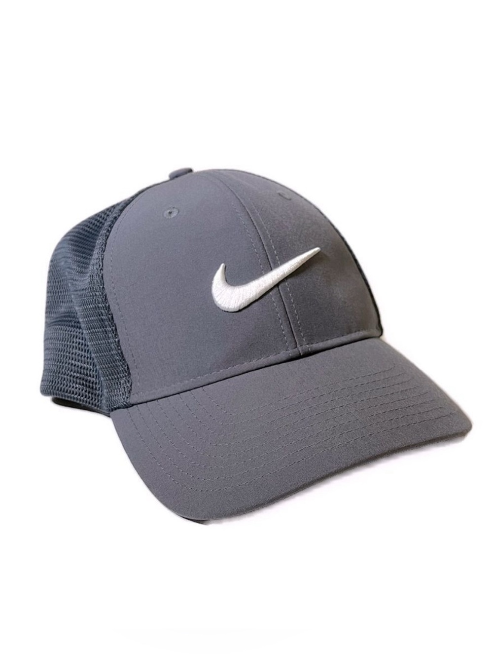 Nike Golf Gray Performance Fitted Embroidered Ball Athletic Cap, Size L/XL